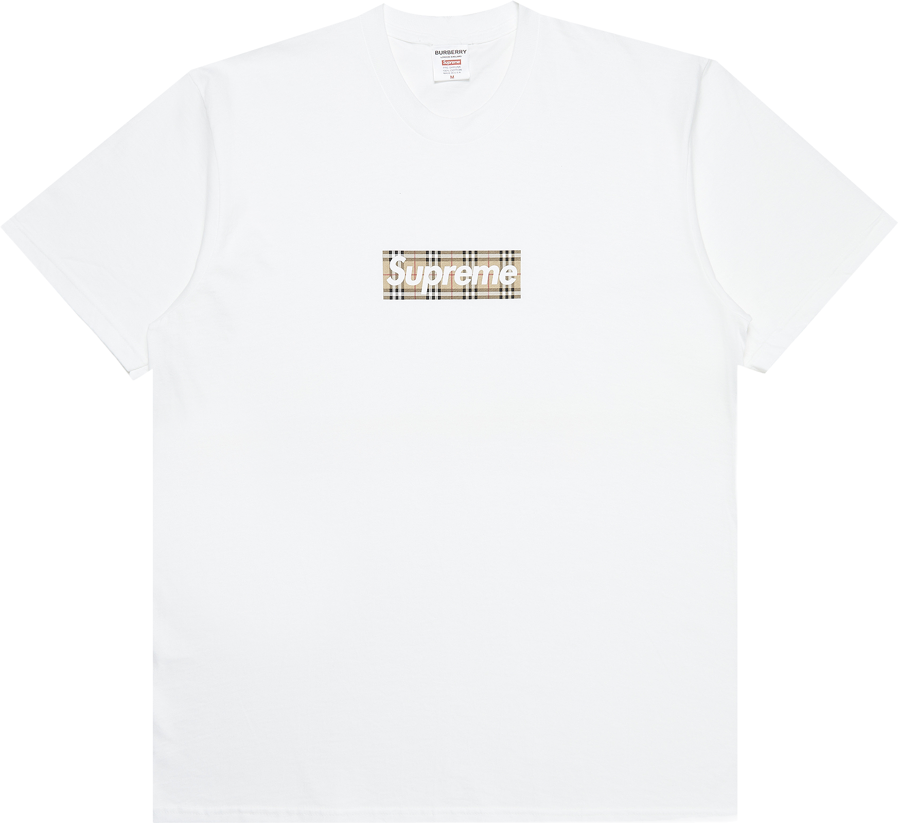 Supreme X Burberry Box Logo Tee - White | Editorialist