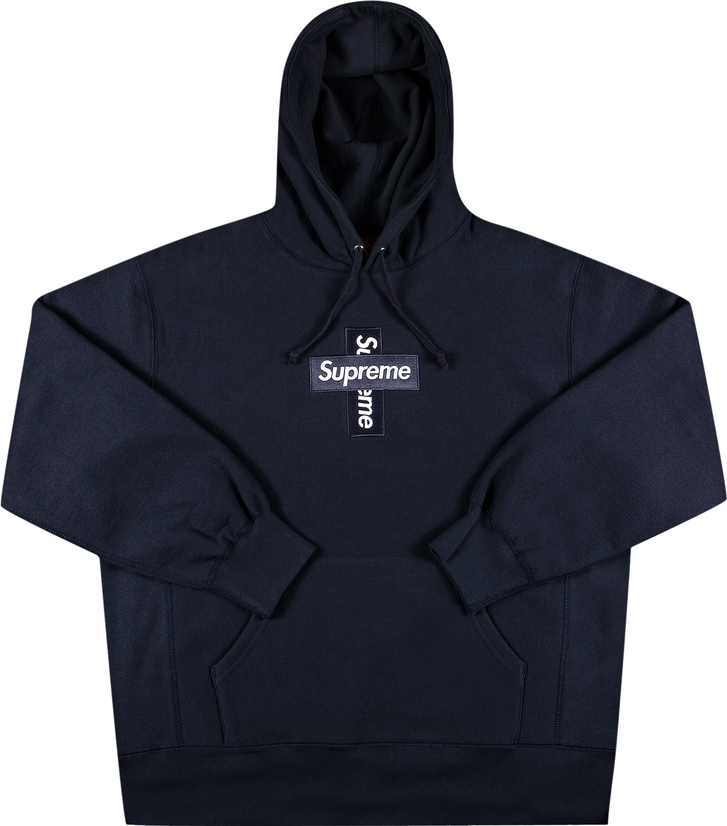 Supreme Cross Box Logo Hooded Sweatshirt - Blue | Editorialist