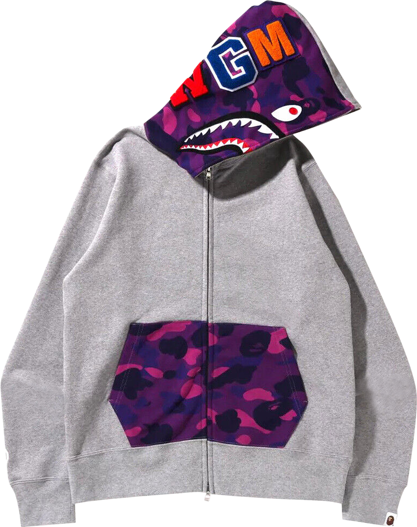 A Bathing Ape Map Camo Shark Relaxed Fit Full Zip Hoodie 
