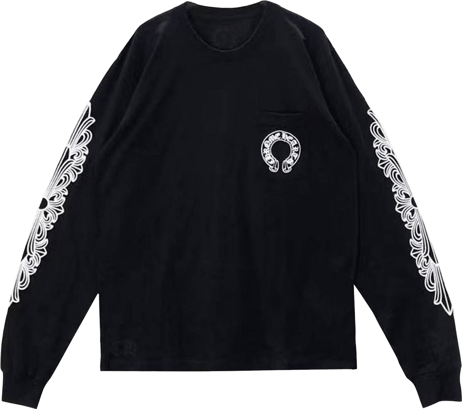Chrome Hearts Horseshoe Long-Sleeve T-Shirt /White - Black