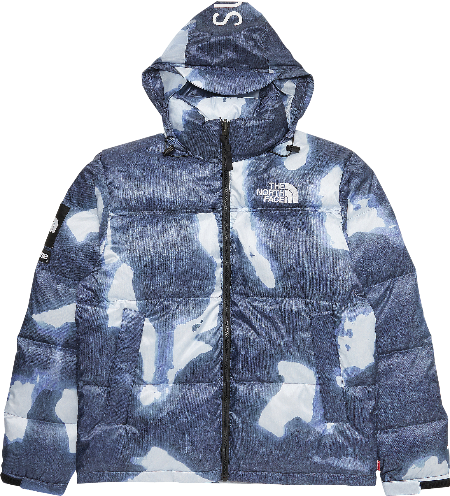 Supreme X The North Face Bleached Denim Fleece Jacket - Blue