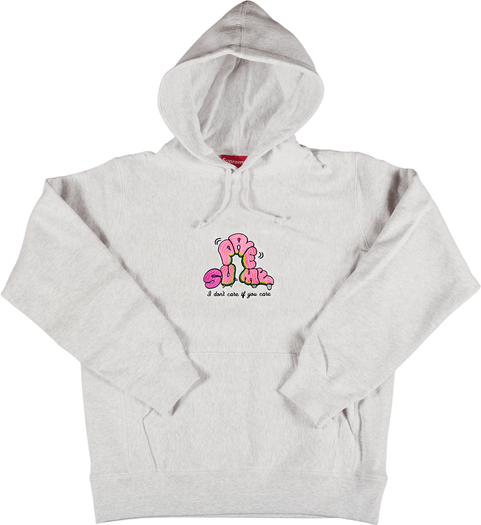 Supreme Don'T Care Hooded Sweatshirt - Grey | Editorialist