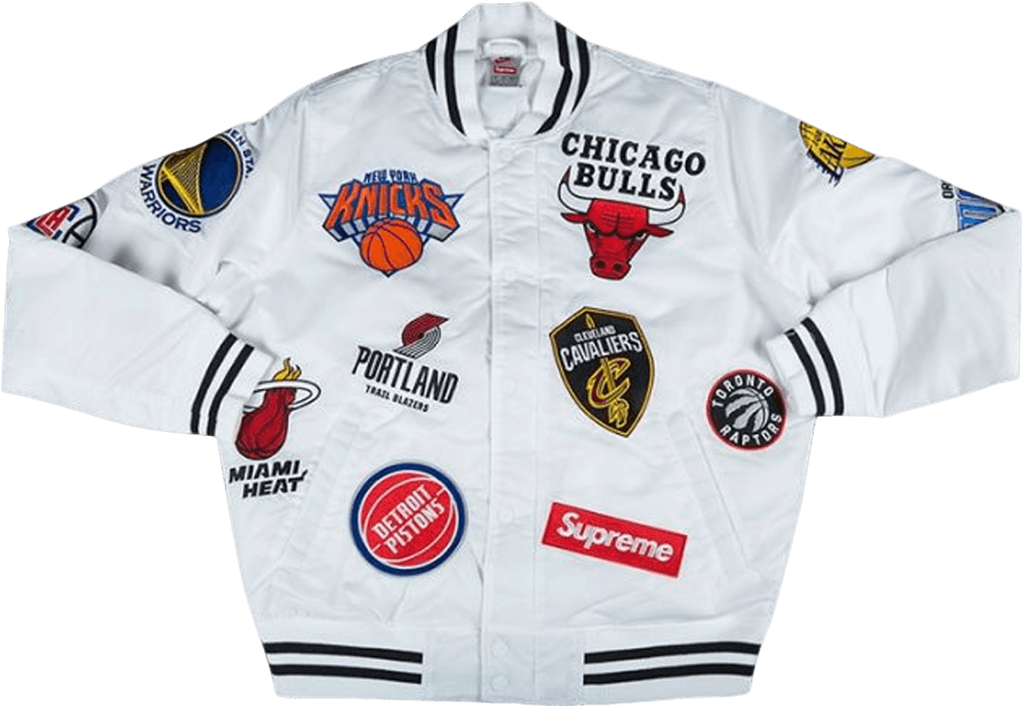 Supreme X Nike X Nba Teams Warm Up Jacket - White | Editorialist