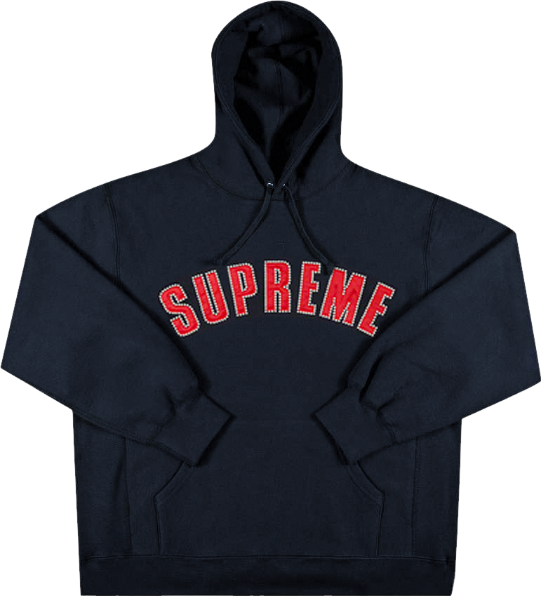 Supreme Pearl Logo Hooded Sweatshirt - Blue | Editorialist