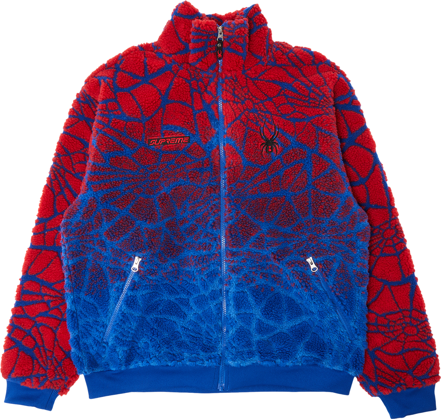 Supreme Web Polar Fleece Jacket - Blue | Editorialist