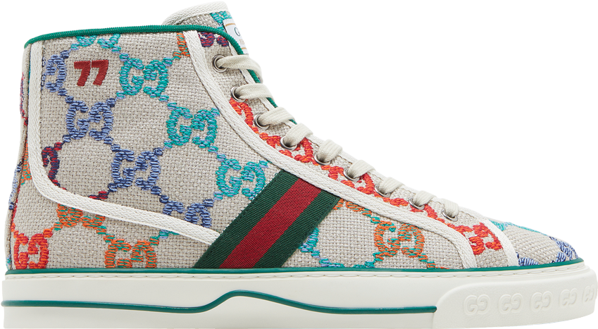 Gucci Tennis 1977 High-Top Sneakers - Cream | Editorialist