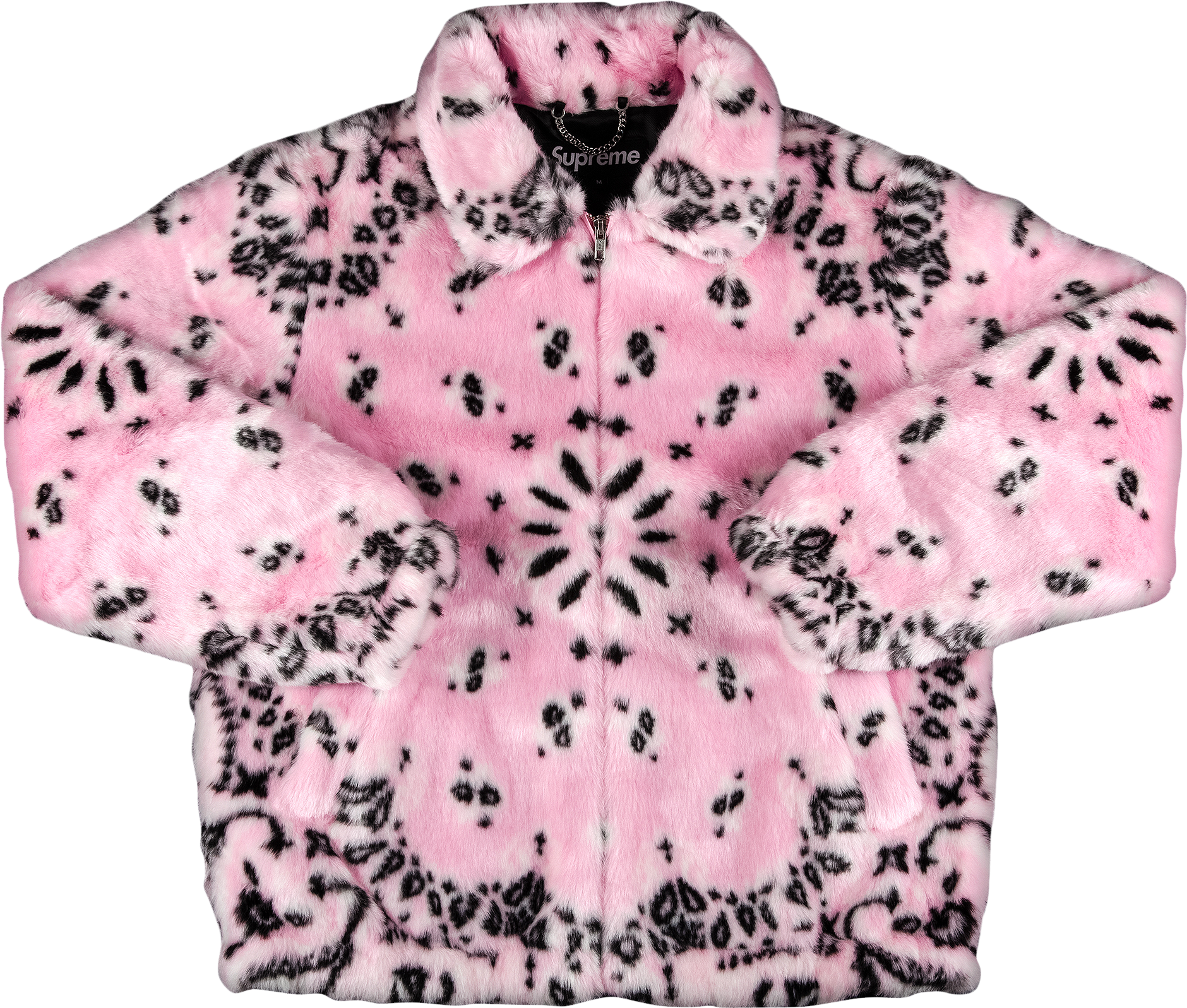 Supreme Bandana Faux Fur Bomber Jacket - Pink | Editorialist