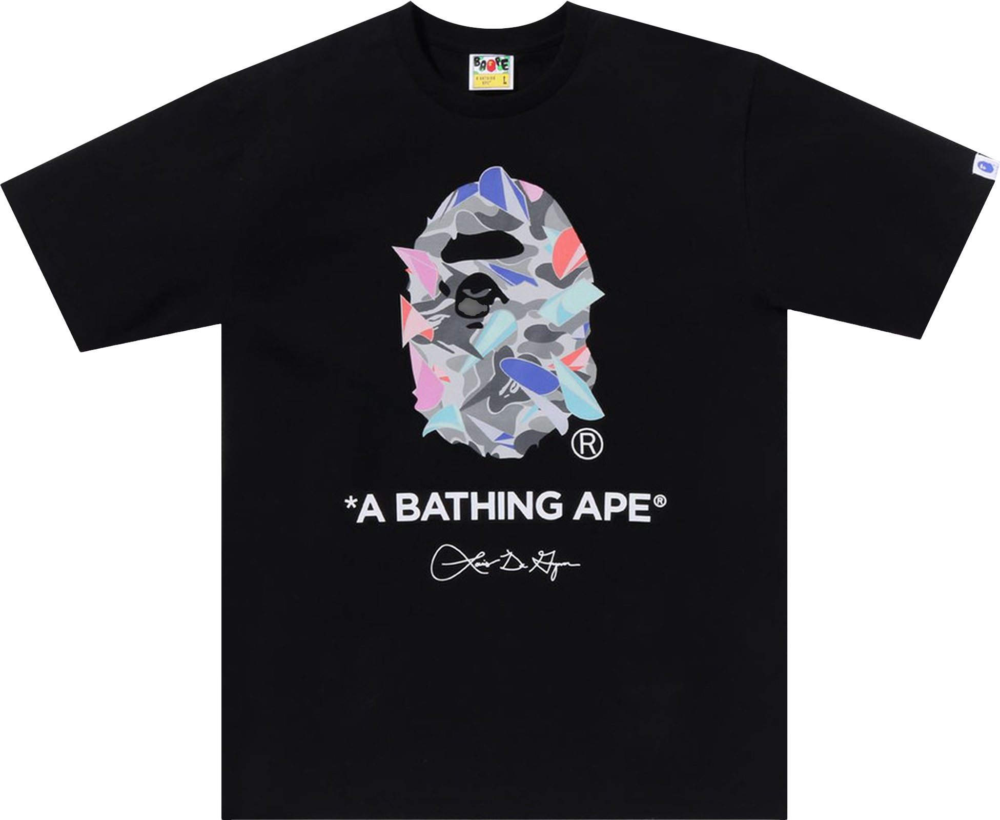 A Bathing Ape Line 1st Camo Shark Tee - Black | Editorialist