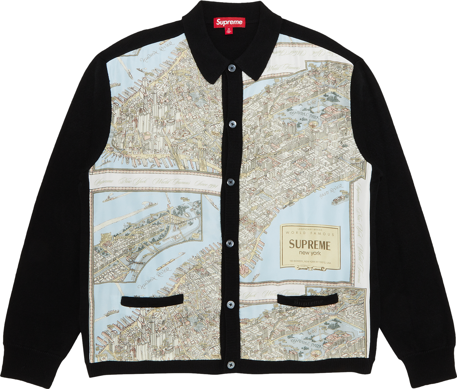 Supreme Silk Map Cardigan - Yellow | Editorialist
