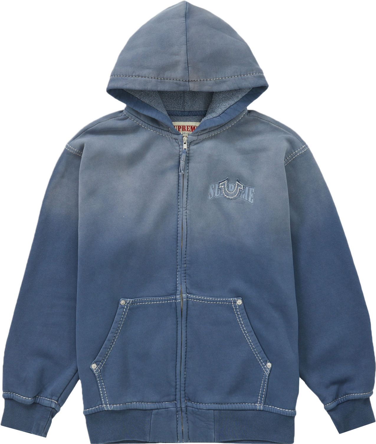 Supreme X True Religion Zip Up Hooded Sweatshirt - Red | Editorialist