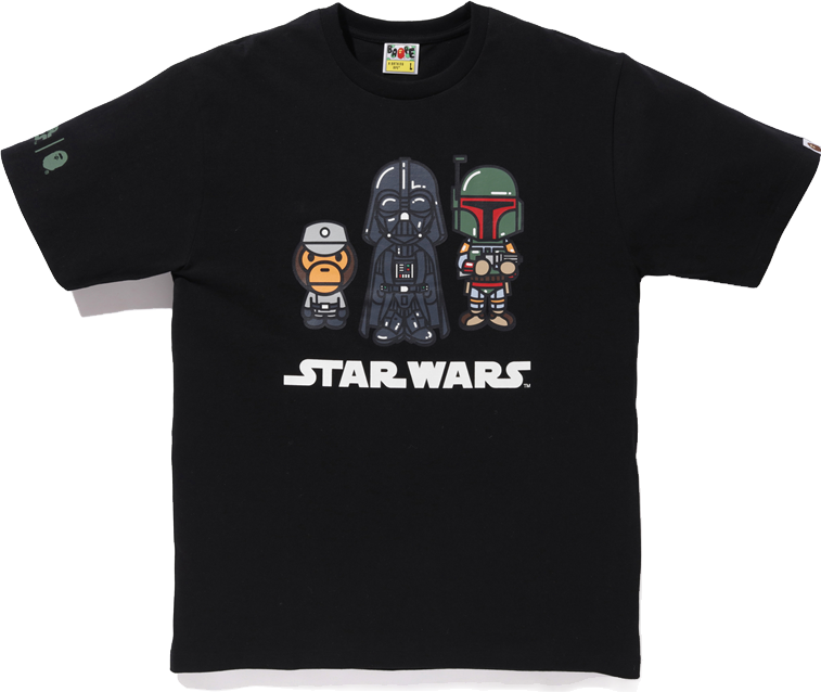 A Bathing Ape X Star Wars Baby Milo Boba Fett Tee Shirt - Black