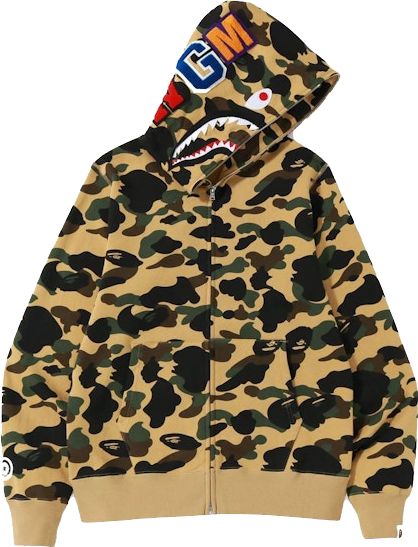 A Bathing Ape 1st Camo Shark Wgm Full Zip Hoodie - Yellow