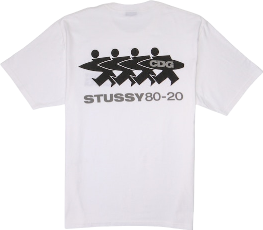 StÜssy X Cdg Surfman T-shirt - White | Editorialist