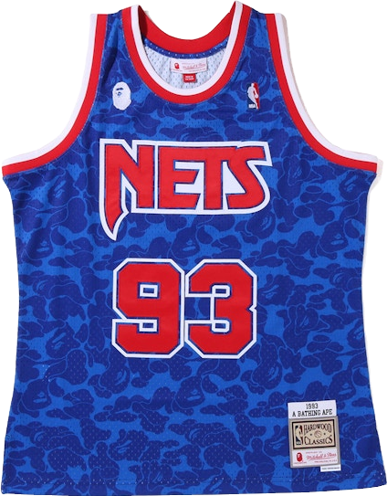 A Bathing Ape X Mitchell & Ness New Jersey Nets Jersey - Black