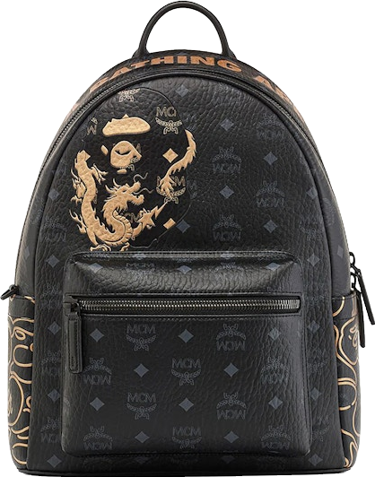 A Bathing Ape X Mcm Stark Lunar New Year Visetos Daypack - Black