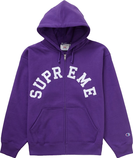 Supreme Champion Zip Up Hooded Sweatshirt - Purple | Editorialist