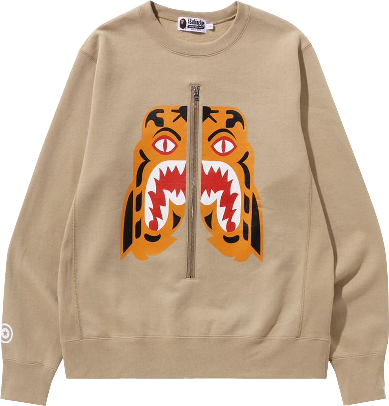 A Bathing Ape Tiger Heavy Weight Crewneck Sweatshirt - Black 