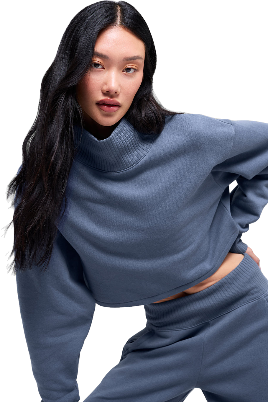 ヨガ・ピラティス aloCroppedin the AirShort Sleeve Hoodie Alo Yoga Cropped Short Sleeve Hoodie - Eclipse Blue | Editorialist