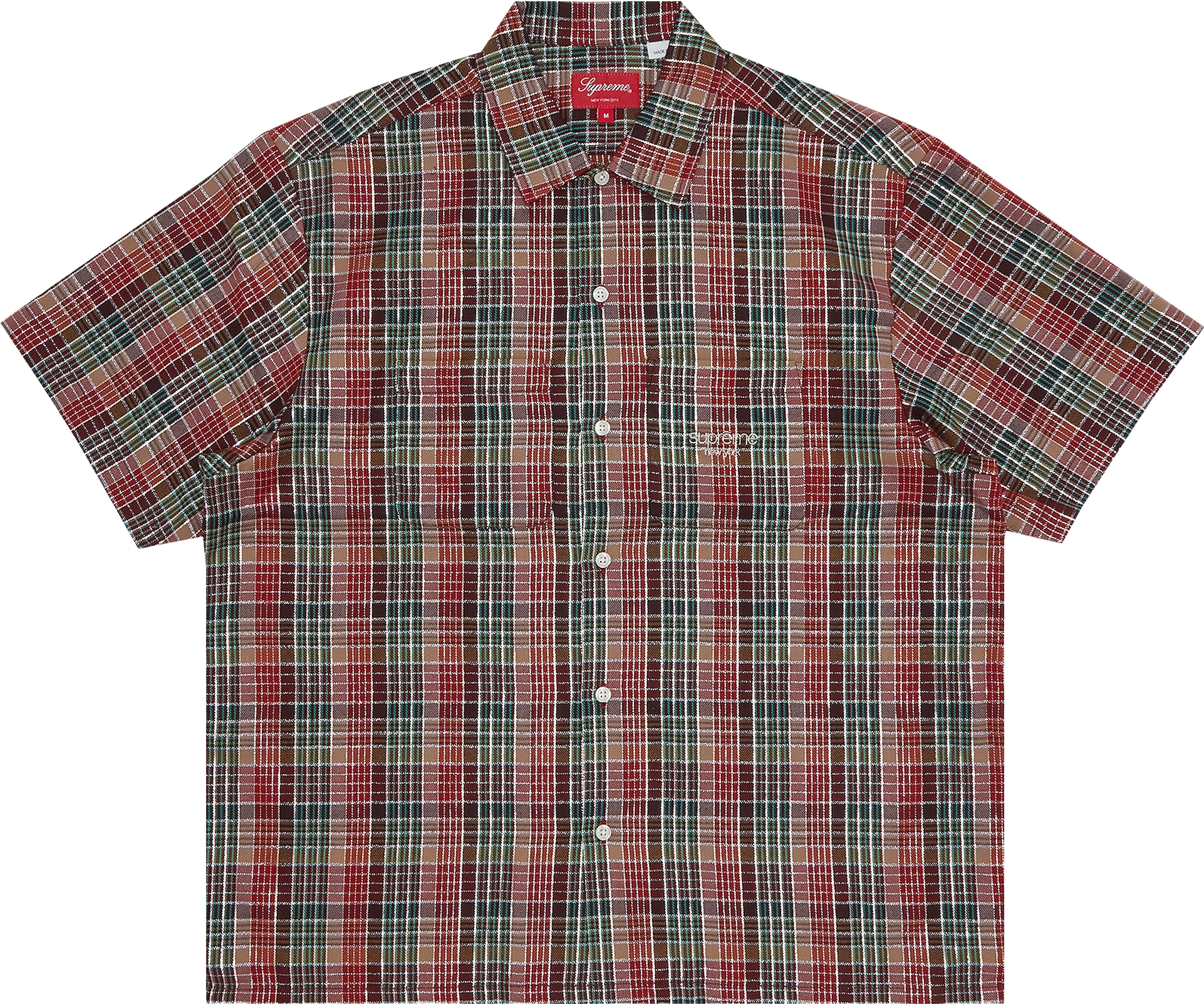 トップス Supreme Plaid Short Sleeve Shirt M 34802401~