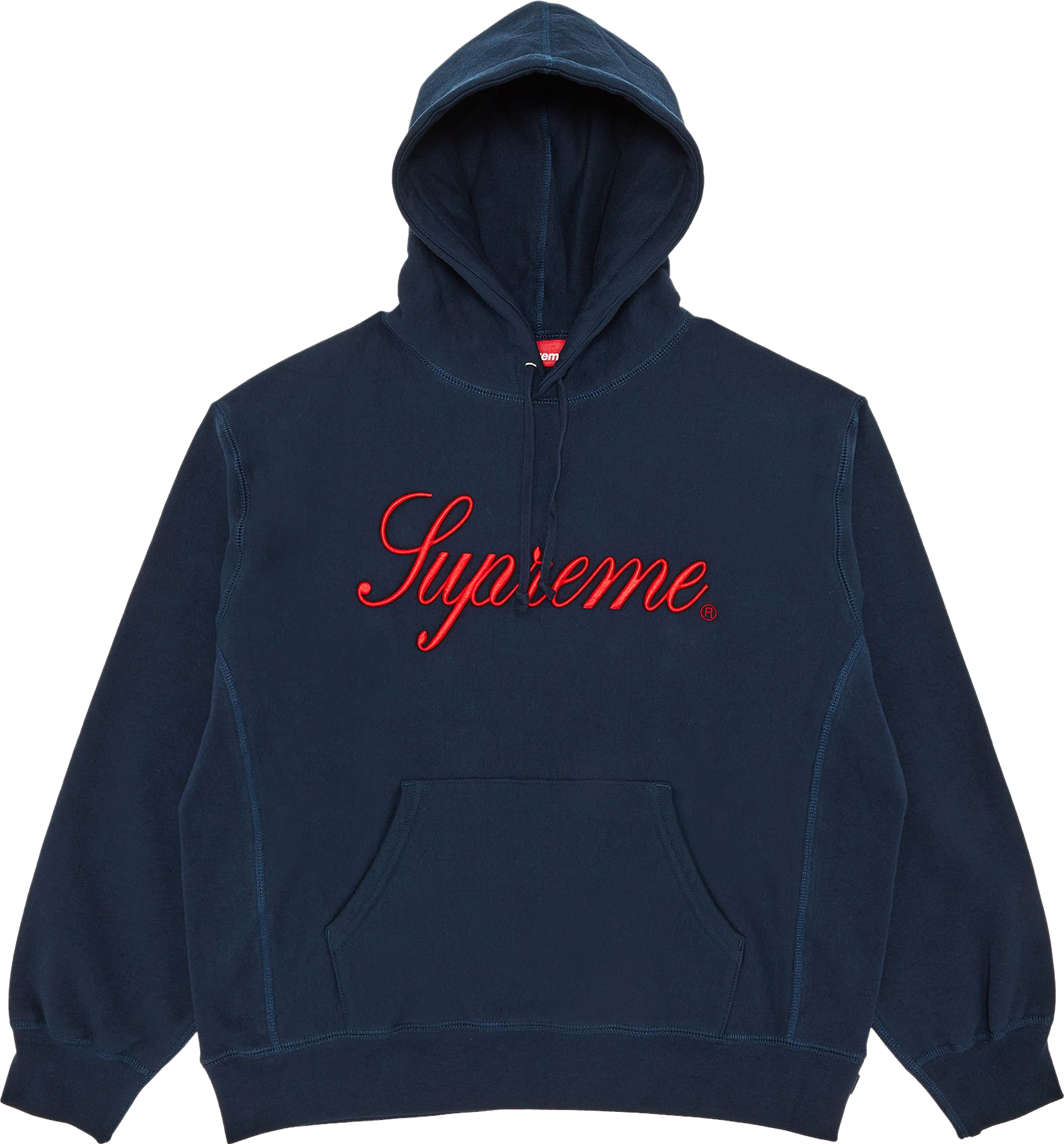 Supreme Embroidered Script Hooded Sweatshirt - Blue | Editorialist