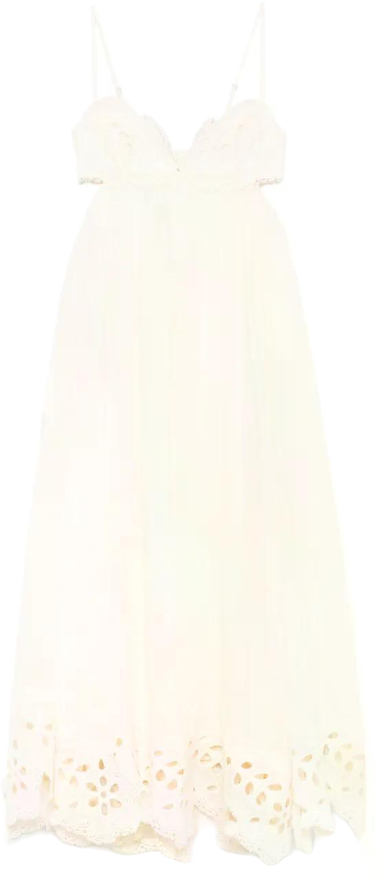 Zimmermann Floral-Embroidered Dress - Neutrals - 24% Off