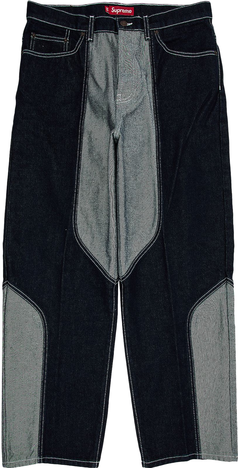 Supreme Paneled Stripe Baggy Jean - Black | Editorialist