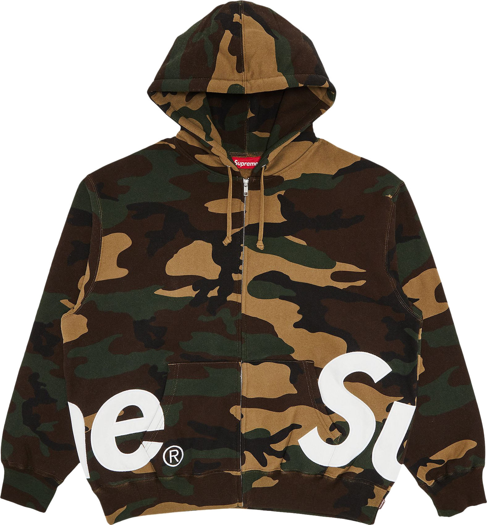 Supreme Paris Is Burning Zip Up Hooded Sweatshirt - Black