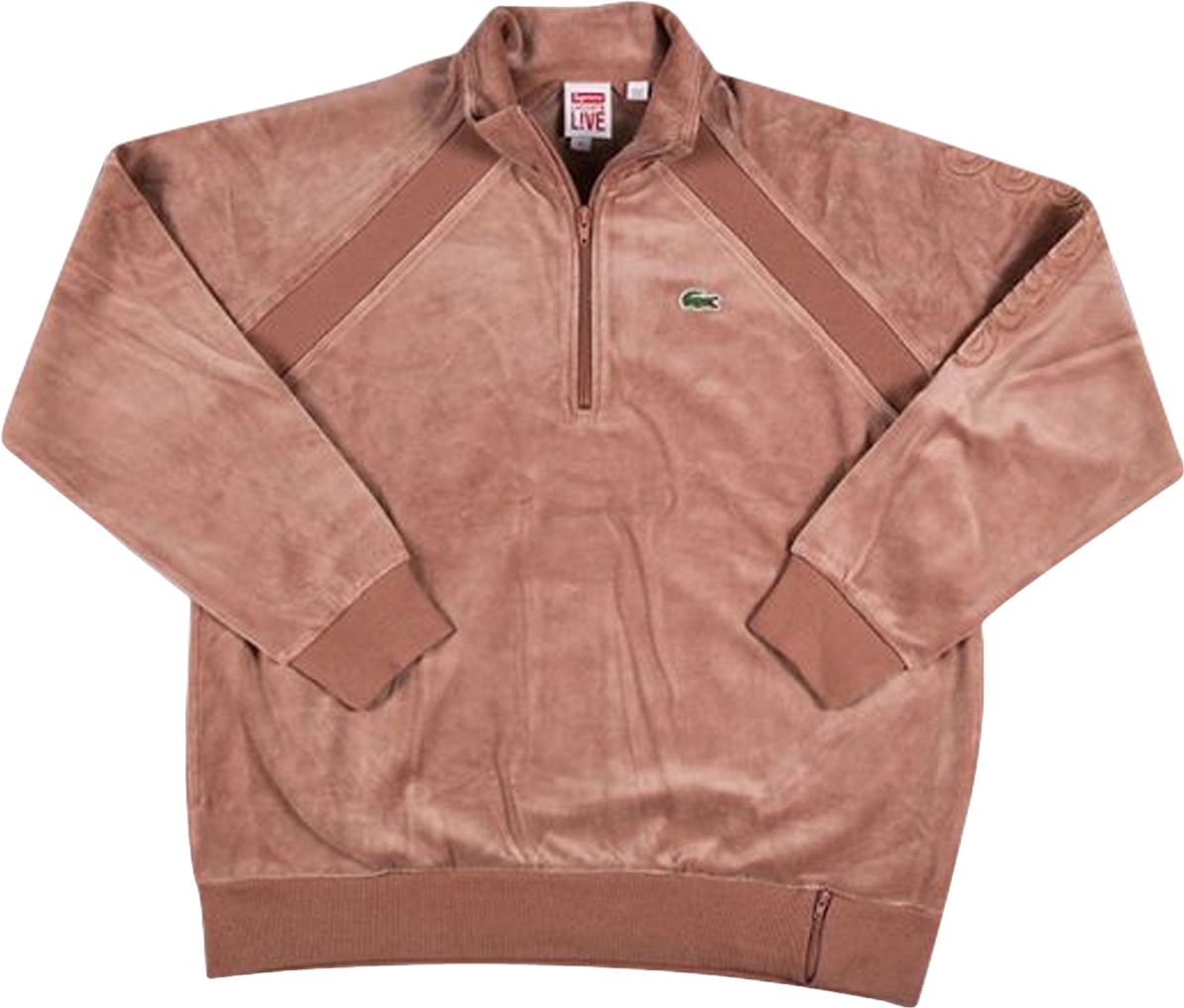 Supreme X Lacoste Velour Half Zip Track Top - Teal | Editorialist