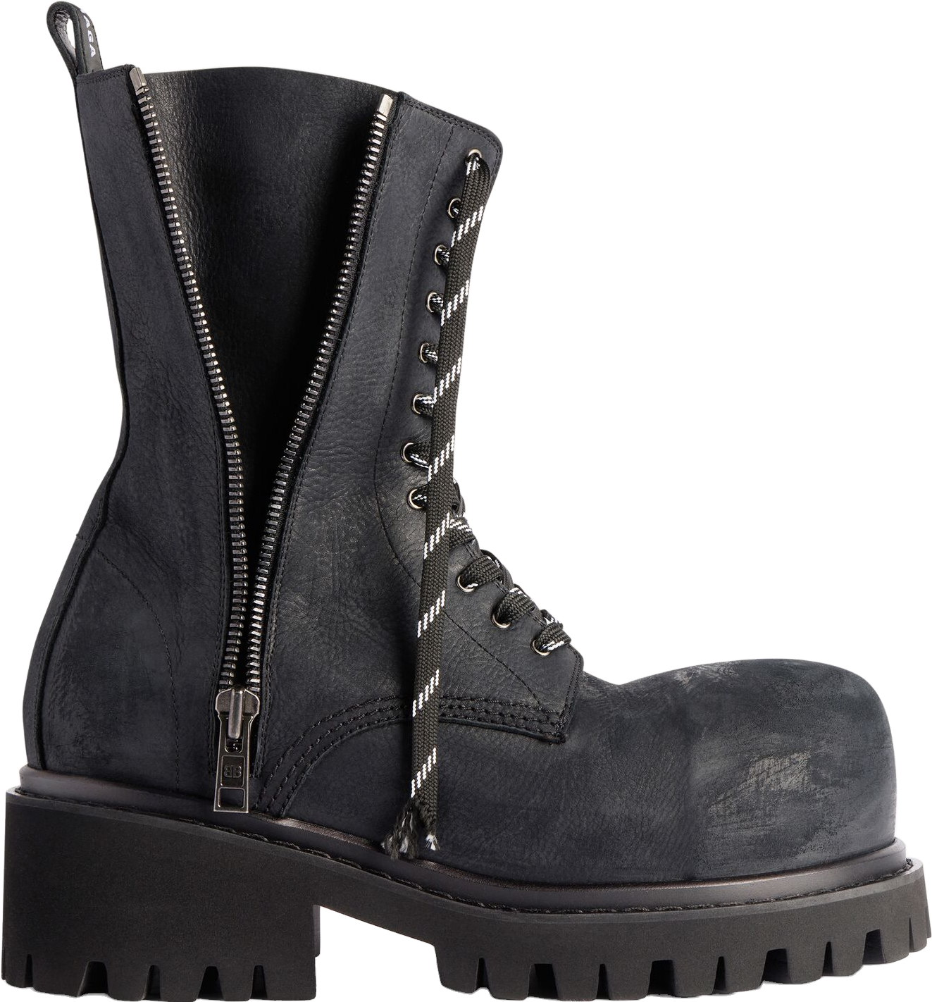 Balenciaga Stomper Zipped Bootie - Black | Editorialist