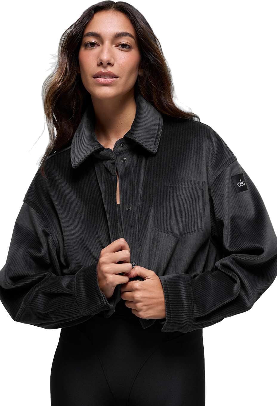 Alo Yoga Cropped Playmaker Jacket - Black | Editorialist