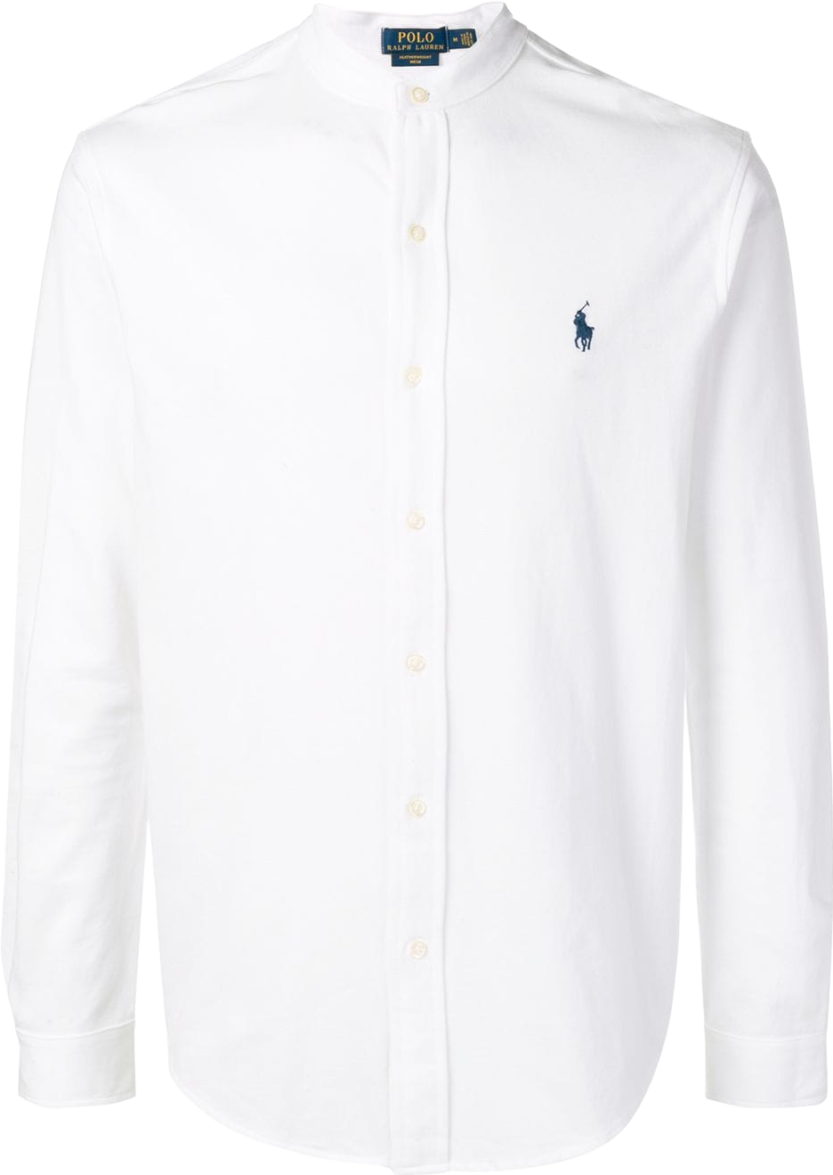 Polo Ralph Lauren Mandarin Collar Shirt In White - 30% Off | Editorialist