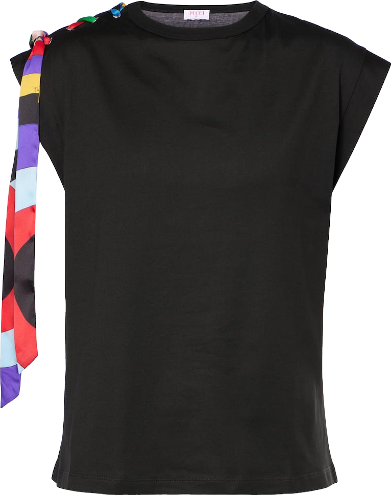 【me】EMILIO PUCCI ブラック カットソー Emilio Pucci Teardrop Cut-Out T-Shirt - Black | Editorialist