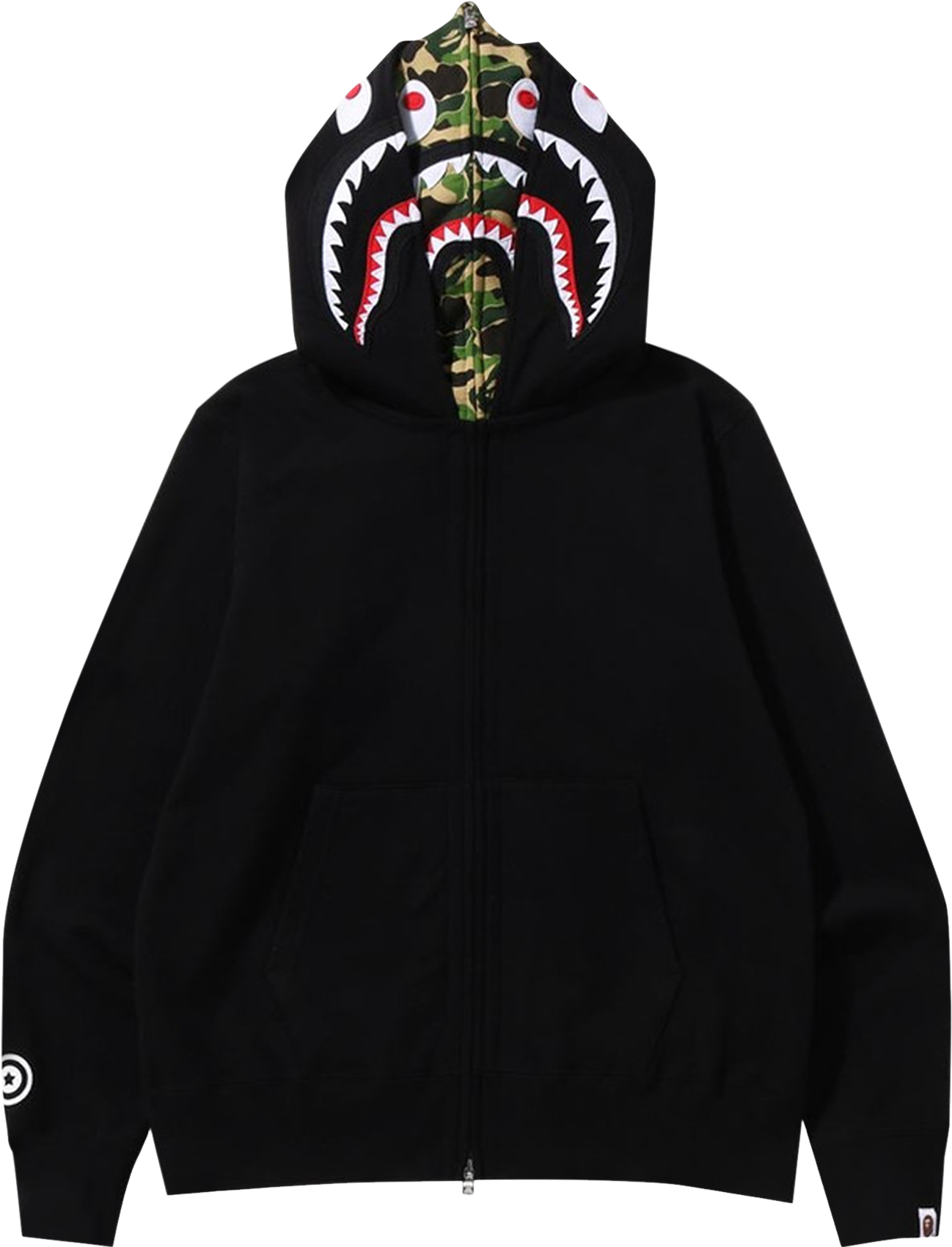 A Bathing Ape ドゥーラグ ABC Camo Black A Bathing Ape Abc Camo Shark Wide Fit Full Zip Double Hoodie