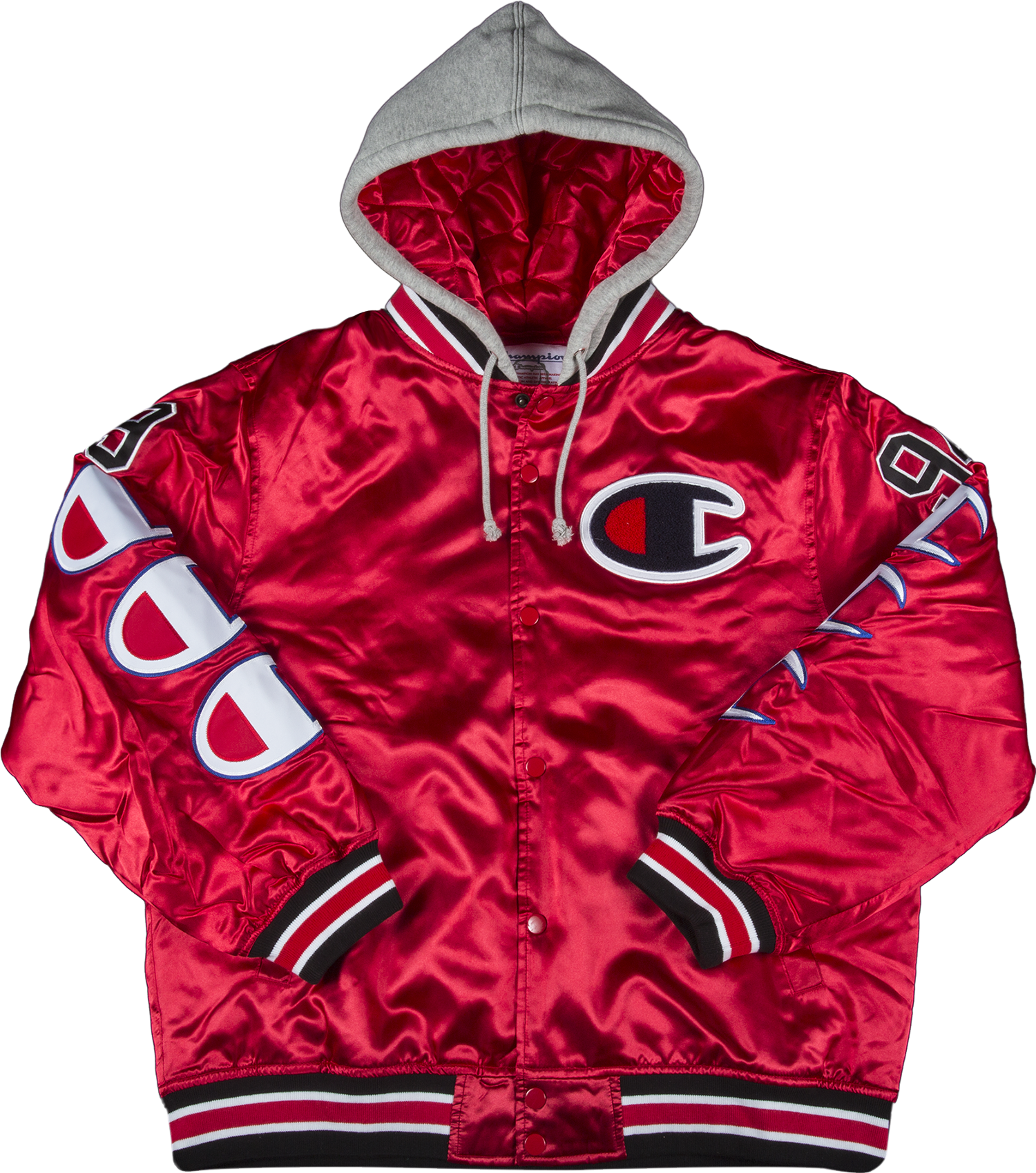 Supreme X Champion Hooded Varsity Jacket - Red | Editorialist
