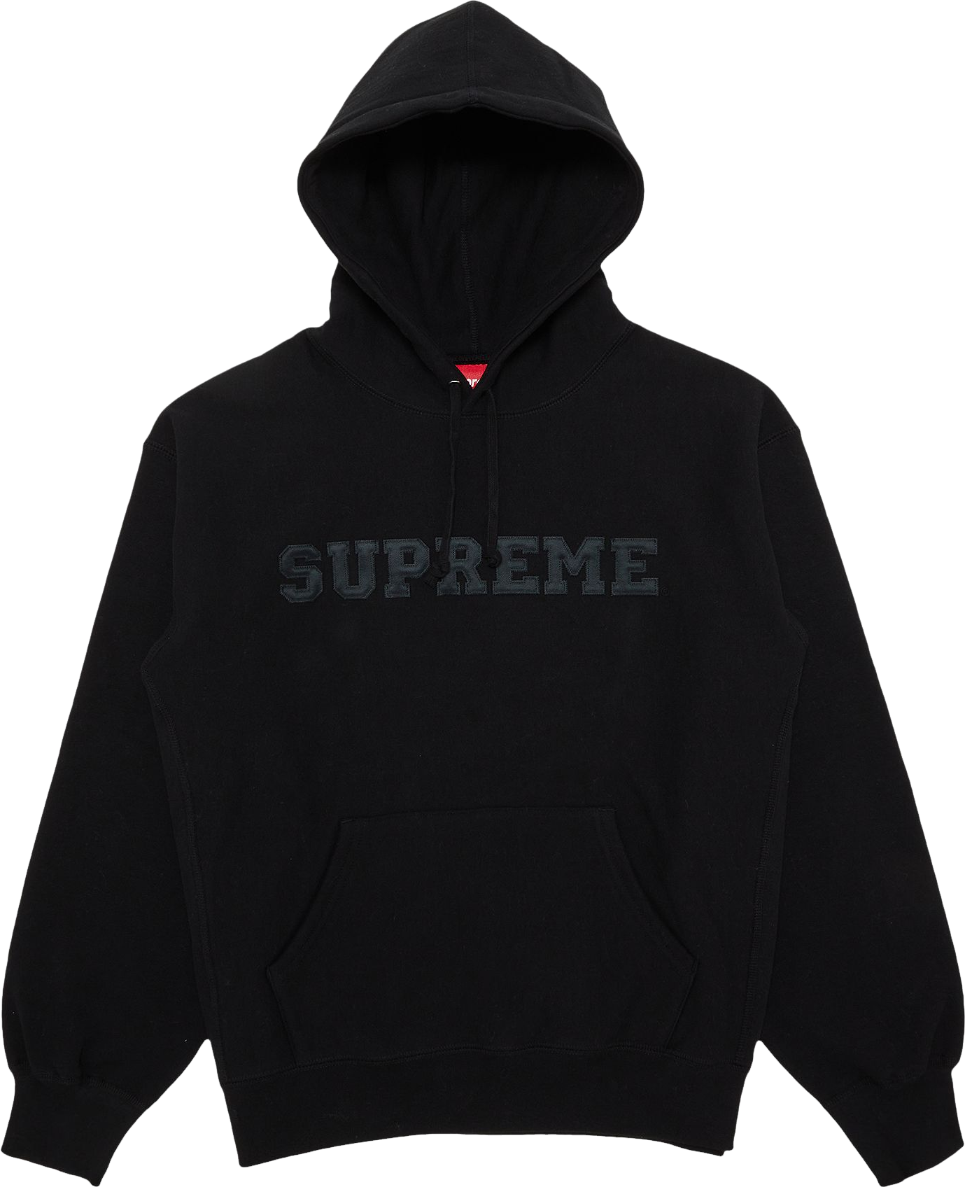 Supreme Collegiate Patchwork Leather Hooded Sweatshirt - Red