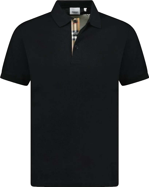 Burberry Hartford Check Placket Polo Shirt - Black | Editorialist