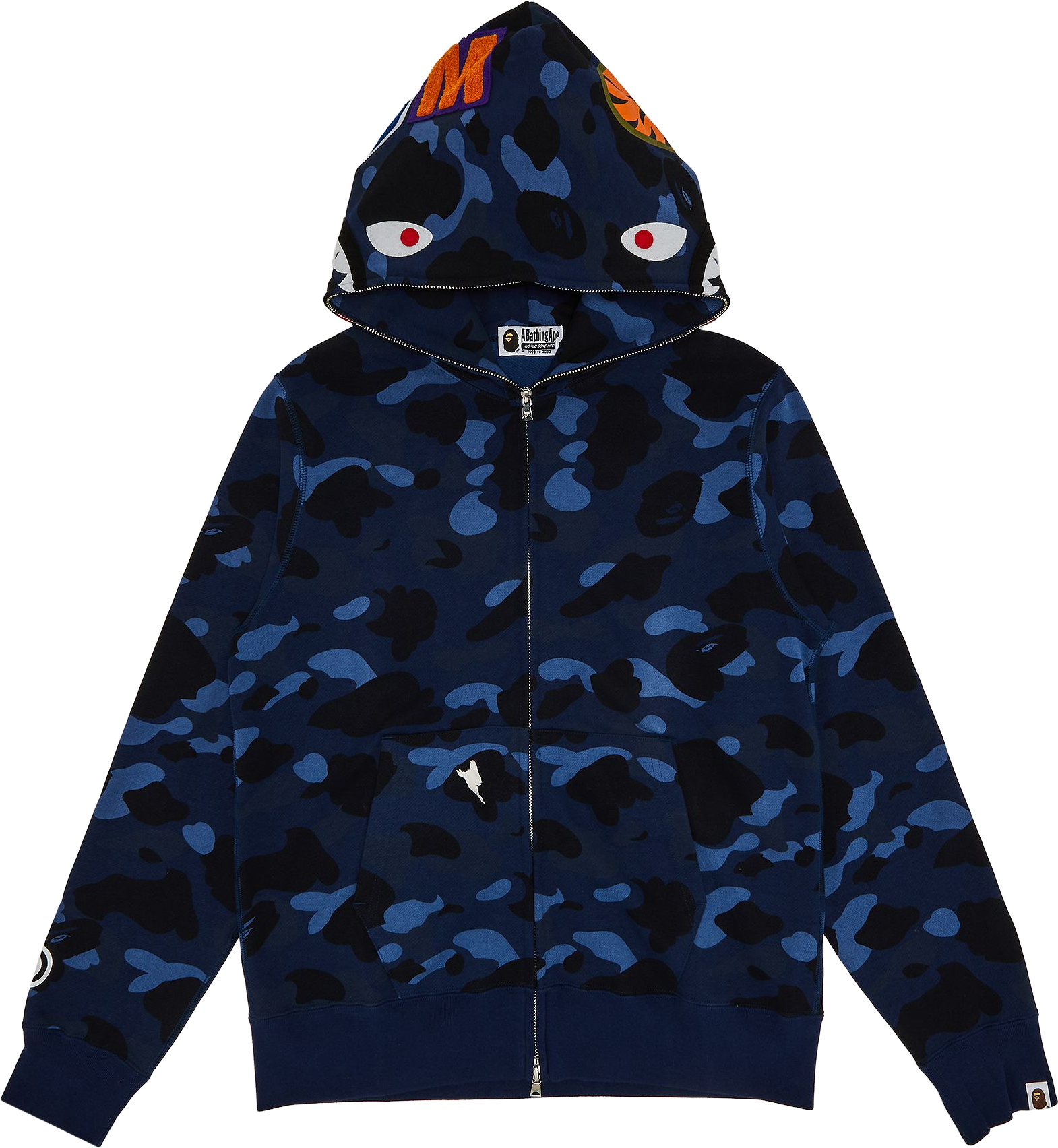 A Bathing Ape Color Camo Shark Full Zip Hoodie - Blue | Editorialist