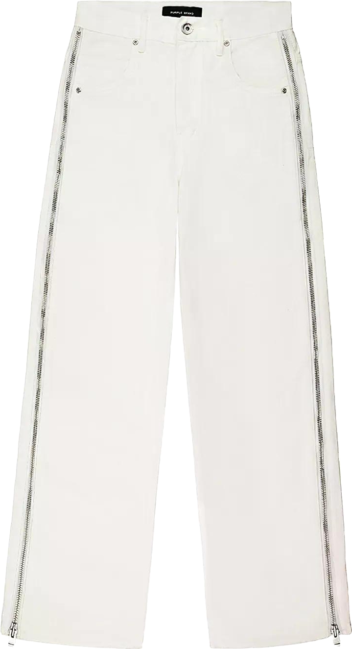 Purple Brand P018 Side Zip Jeans - White | Editorialist