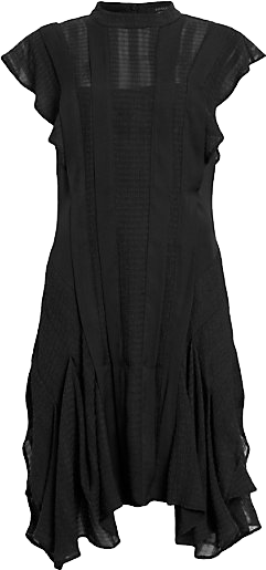 fleur asymmetric hem mini dress Fleur Textured Asymmetric Hem Dress Black