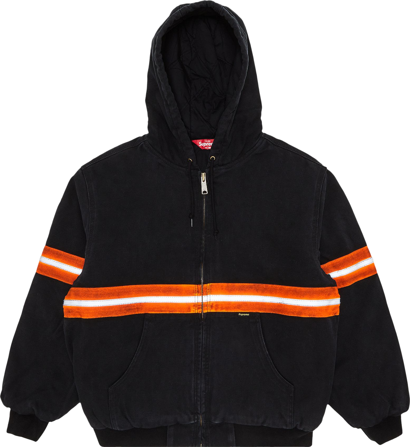 Supreme Reflective Stripe Hooded Work Jacket - Navy Blue