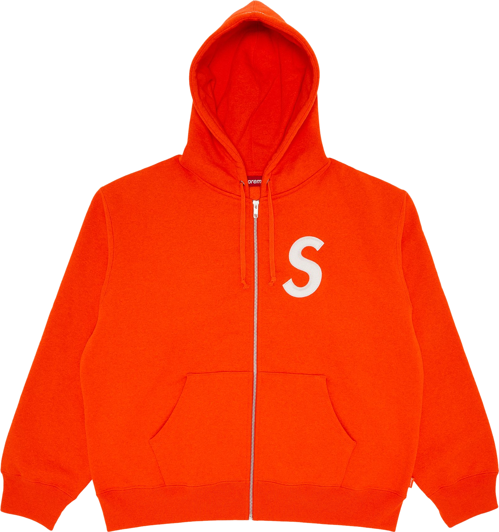Supreme Logo Zip Up Hooded Sweatshirt - Orange | Editorialist