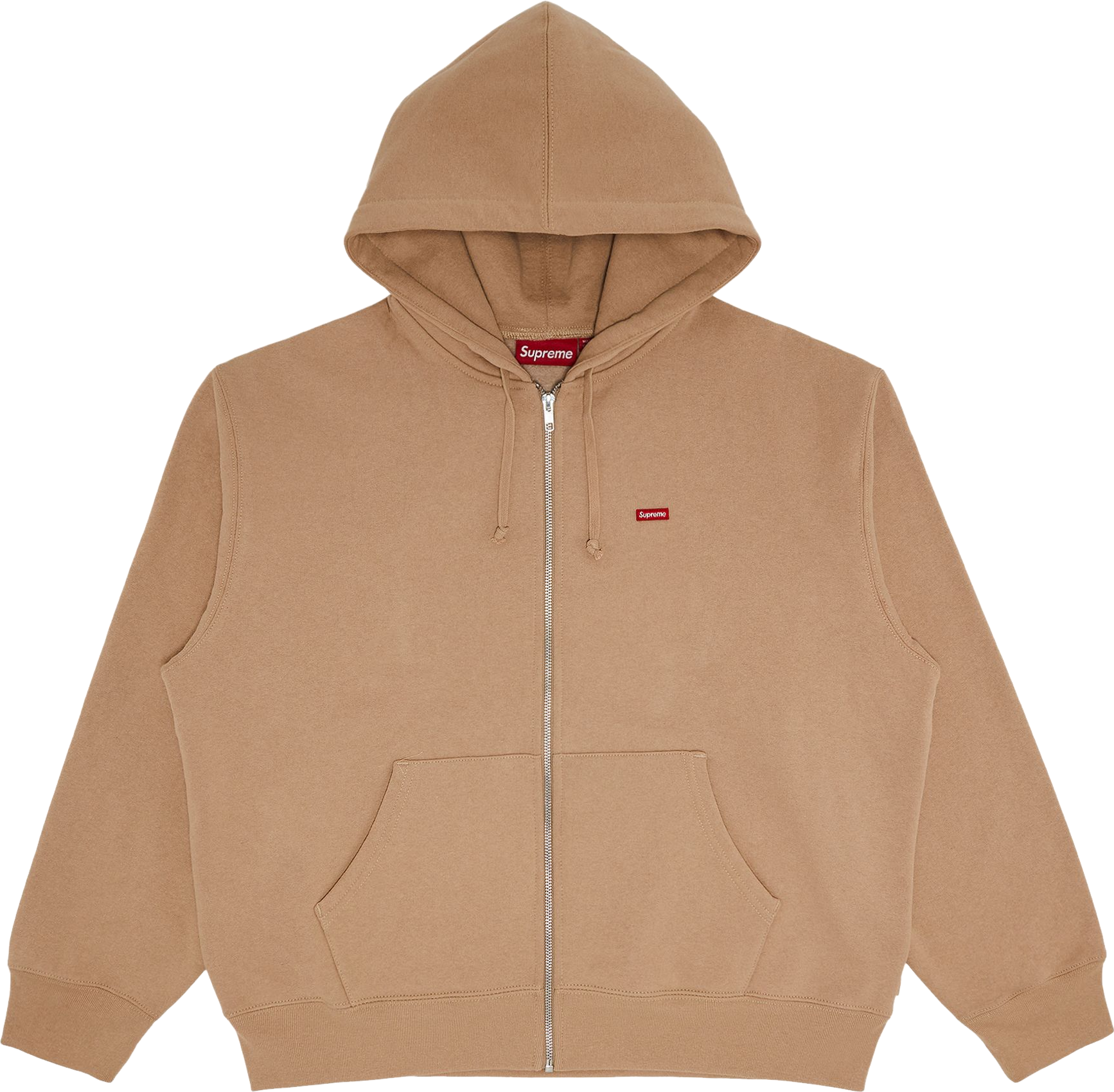 Supreme Small Box Zip Up Hooded Sweatshirt - Tan | Editorialist