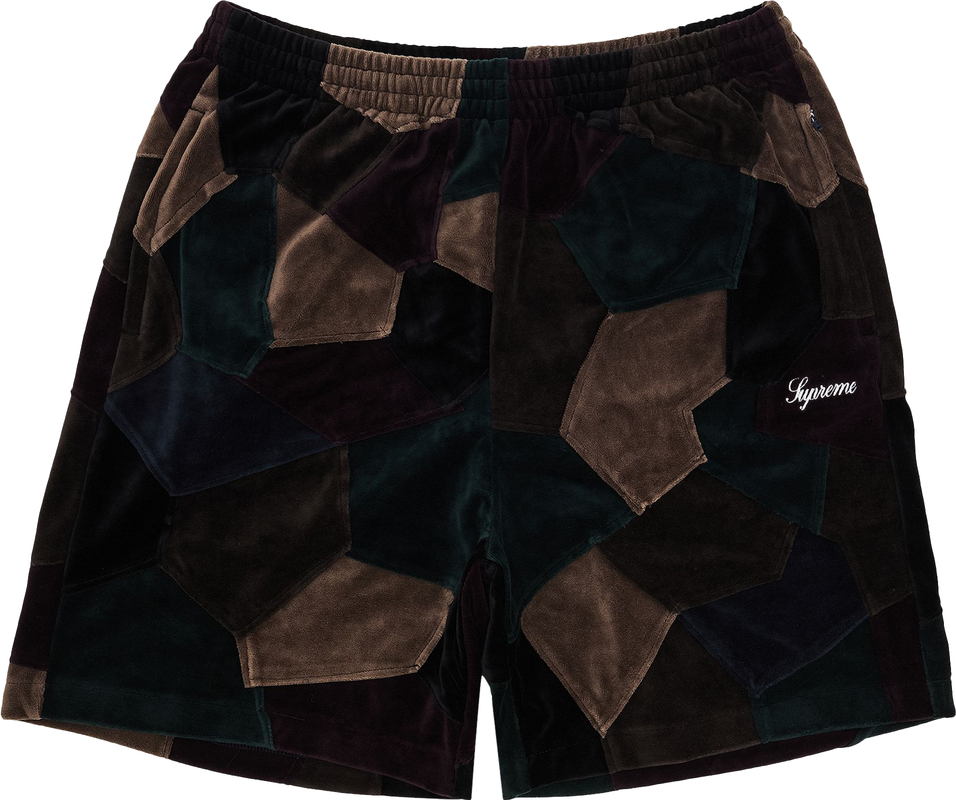 Supreme Patchwork Velour Shorts - Blue | Editorialist