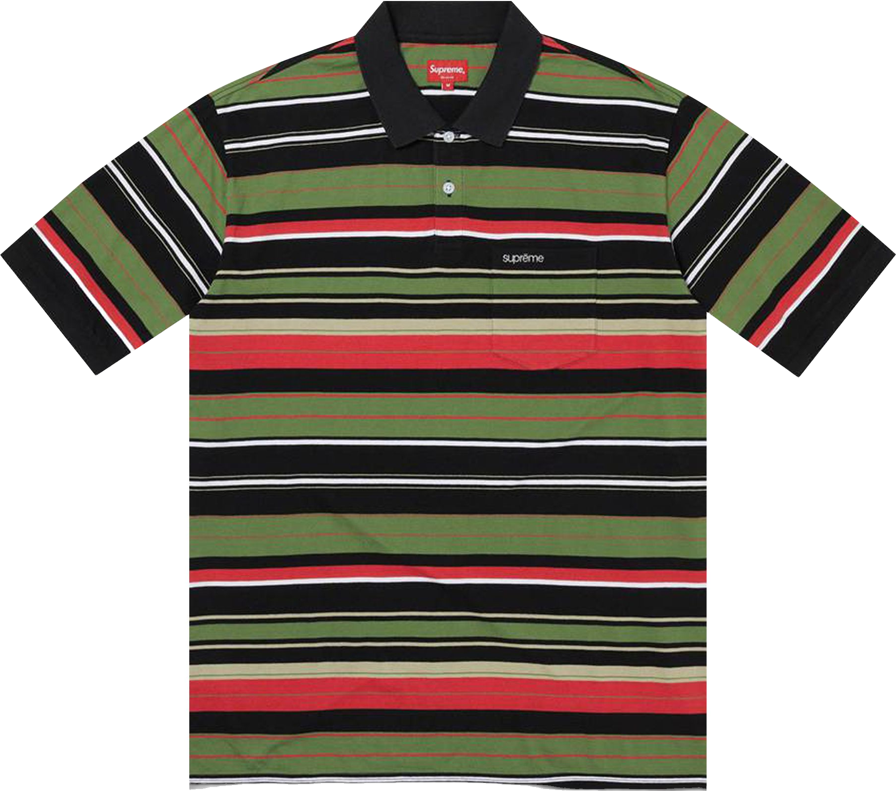 Supreme Striped Cursive Polo - Blue | Editorialist
