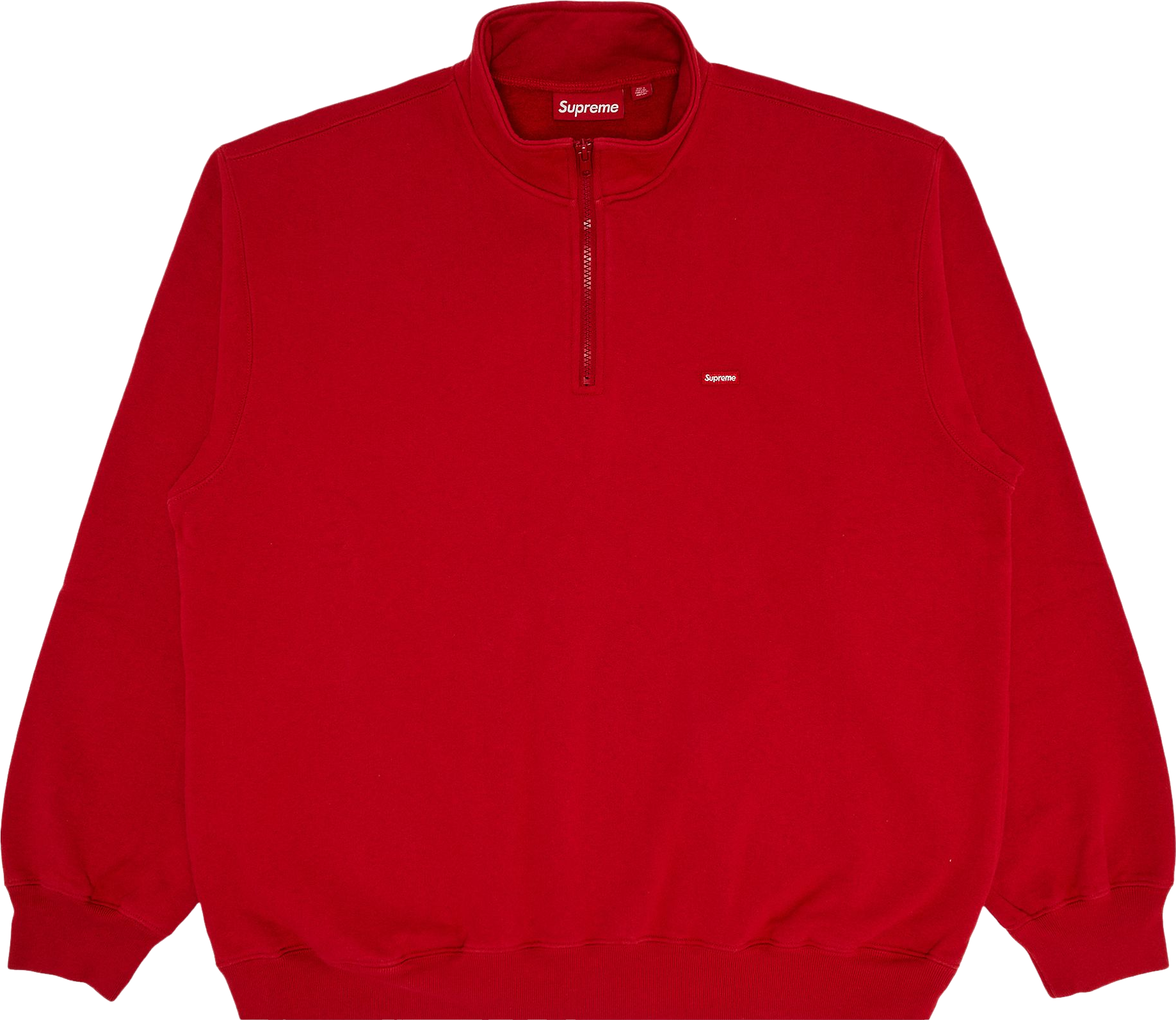 Supreme Small Box Half Zip Pullover - Red | Editorialist