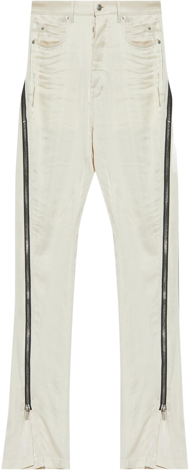 Rick Owens Bolan Banana Zip Pants - White | Editorialist