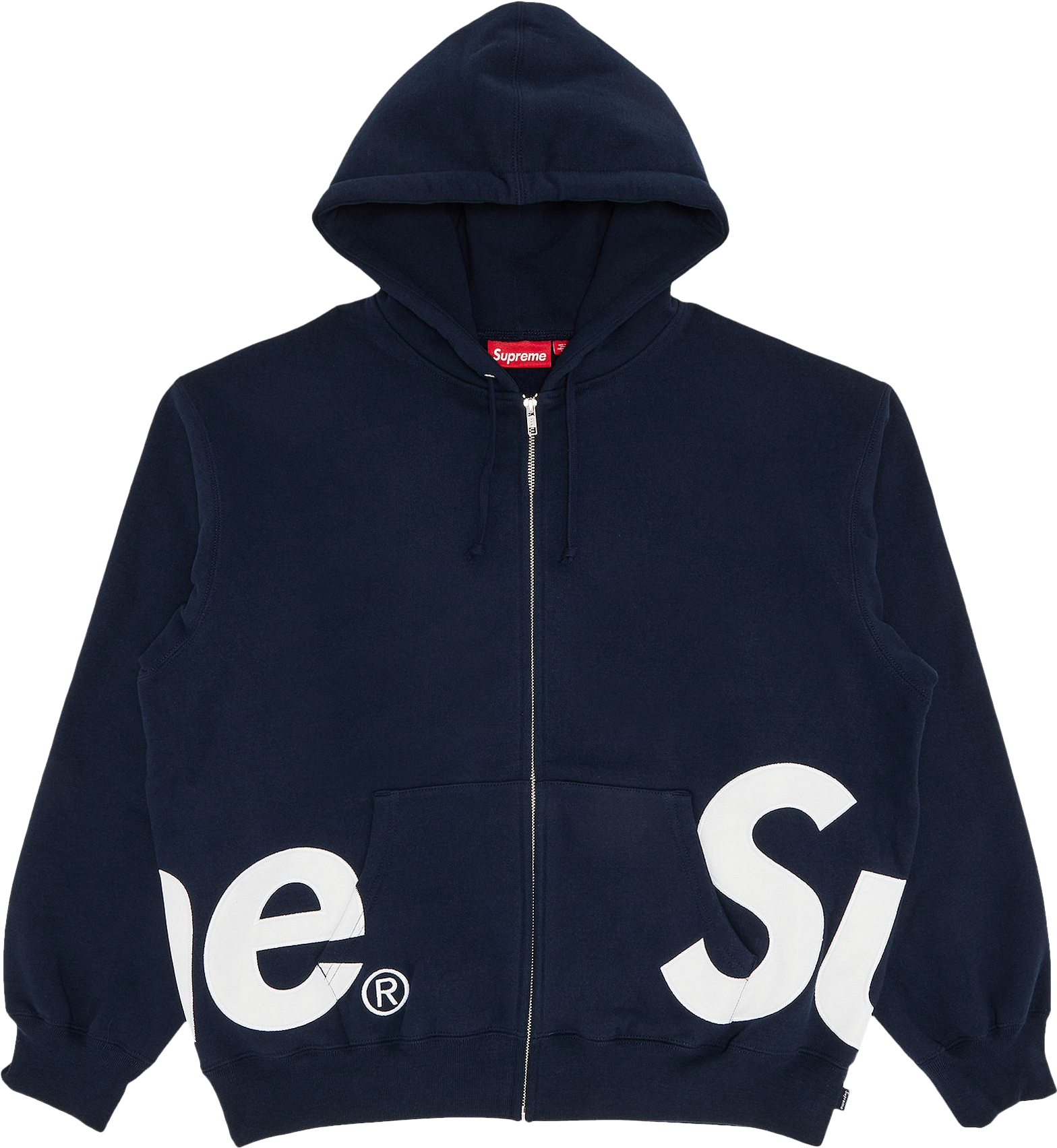 Supreme Big Logo Zip Up Hooded Sweatshirt - Blue | Editorialist