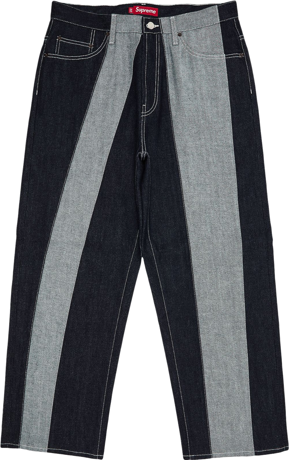 Supreme Paneled Stripe Baggy Jean - Black | Editorialist