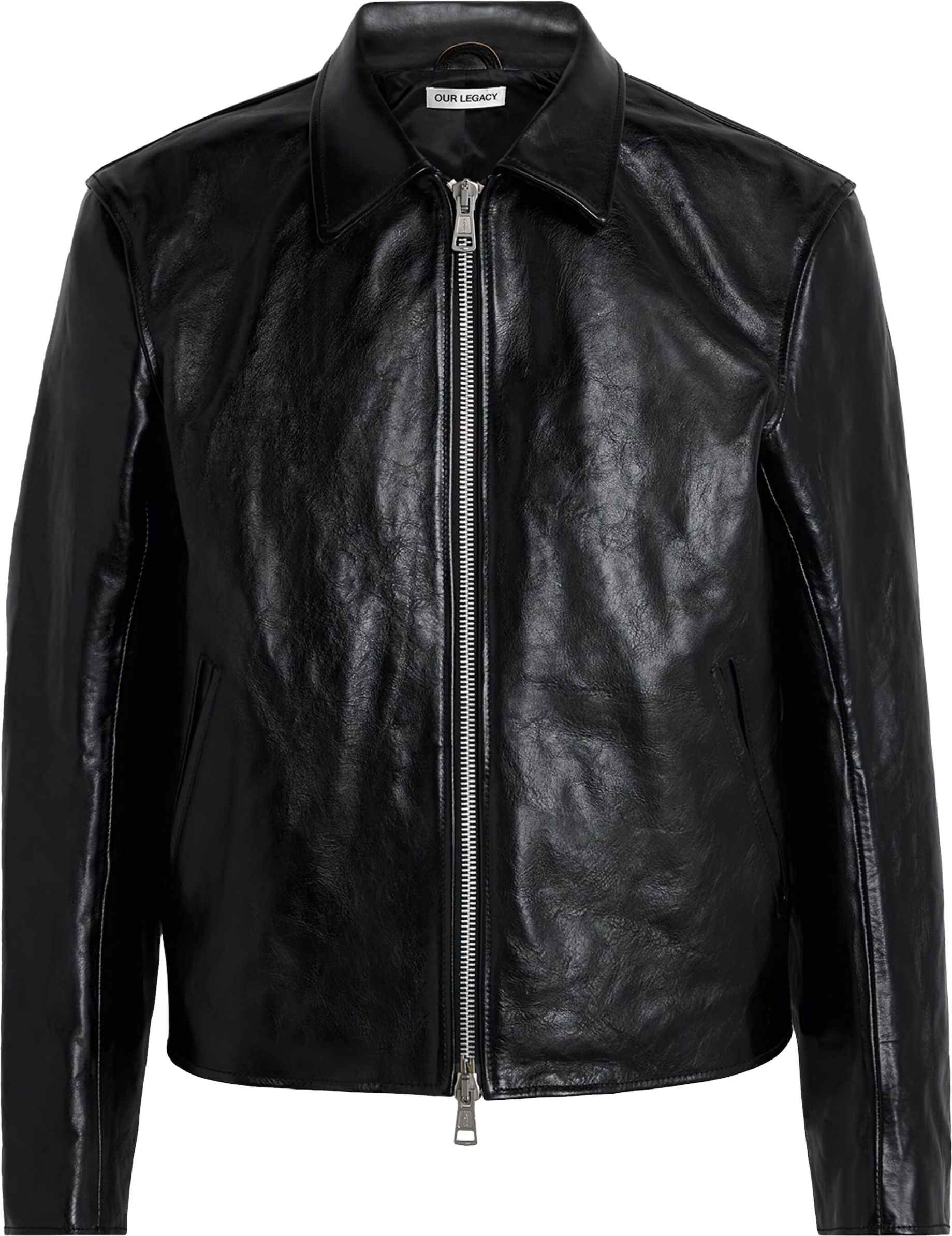 ジャケット・アウター ourlegacy mini jacket leather 34 Our Legacy - Mini Jacket Top Dyed Black Leather