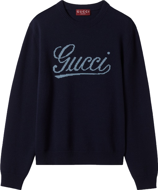 Gucci Wool Cashmere Sweater With Intarsia Ready-to-wear - Blue